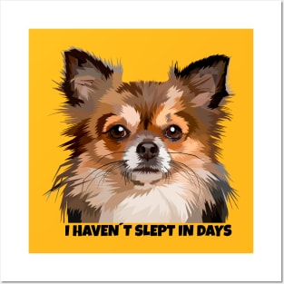 I haven´t slept in days. cute dog is tired Posters and Art